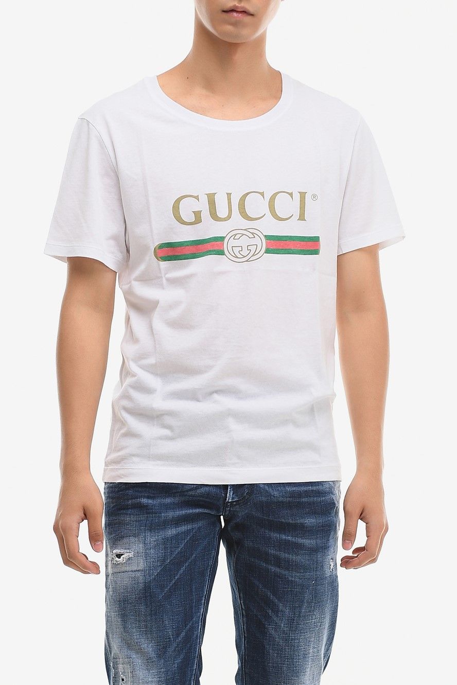 Gucci 761525 XJFZ0 CITIES COTTON JERSEY T-shirt White